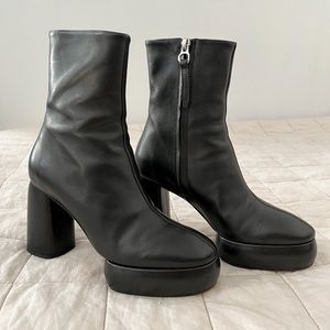 Aeyde Berlin Black Platform Heeled Boots